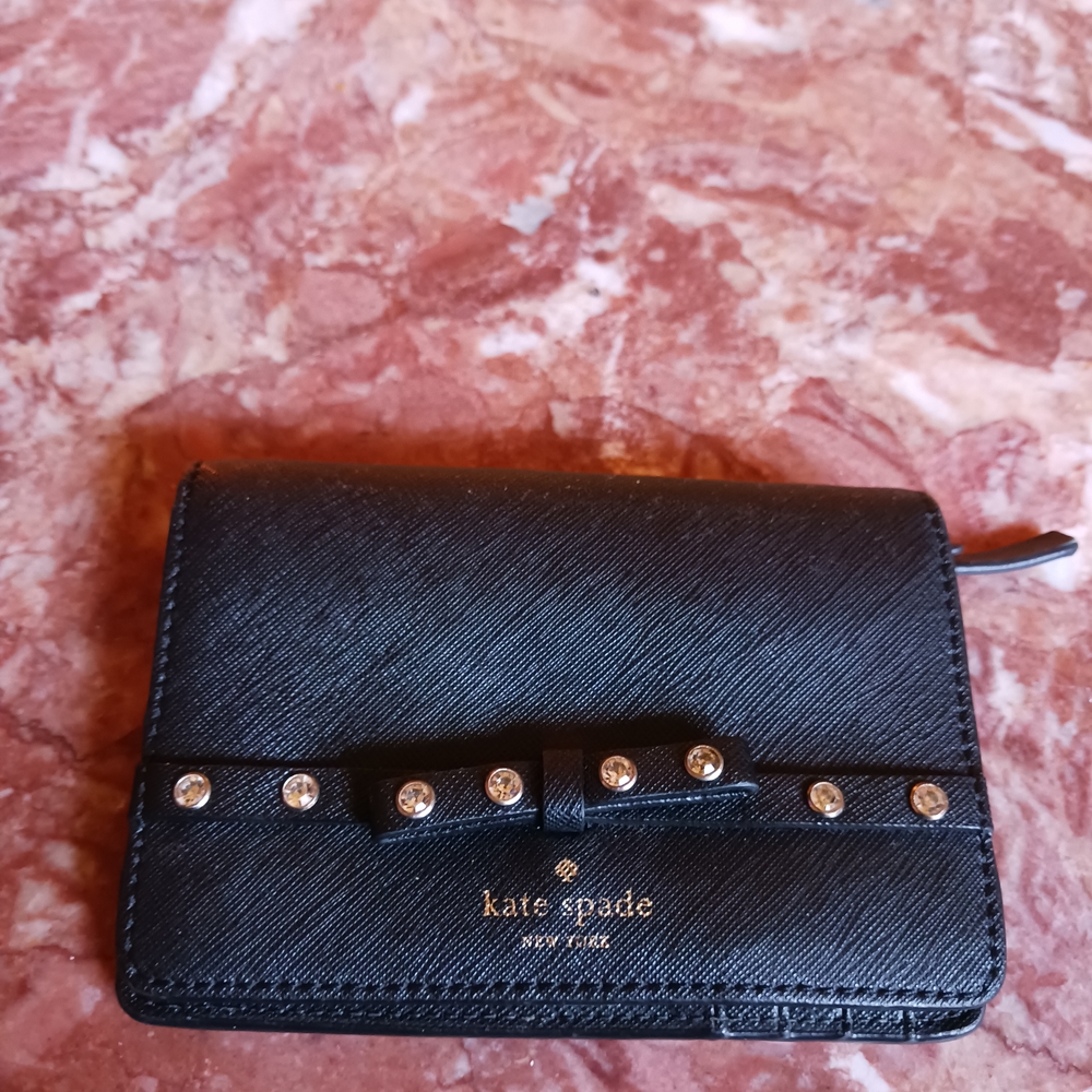 kate spade saffiano and logo interior wallet